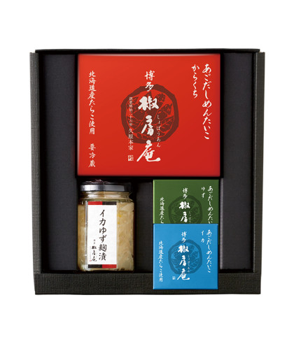 あごだしめんたいこからくち・イカゆず麹漬・あごだしめんたいこ2種（ゆず・イカ）ギフト