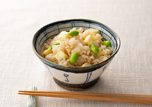 枝豆とチーズのだし炊きごはん