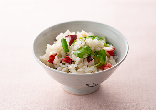 茅乃舎だしのだし炊きごはん　たことクレソン