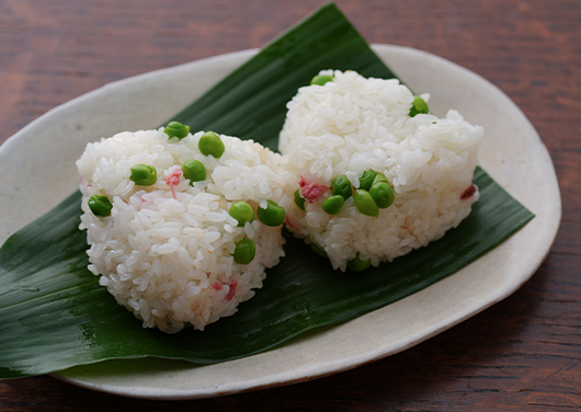 グリーンピースのだし炊きごはん