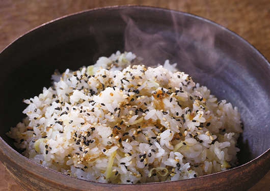 生姜と胡麻2種のだし炊きごはん